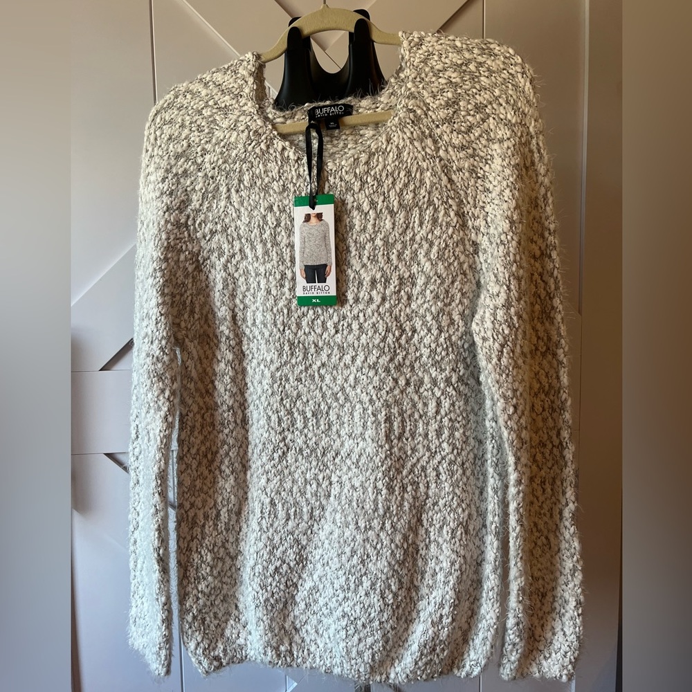 Grey and white sweater